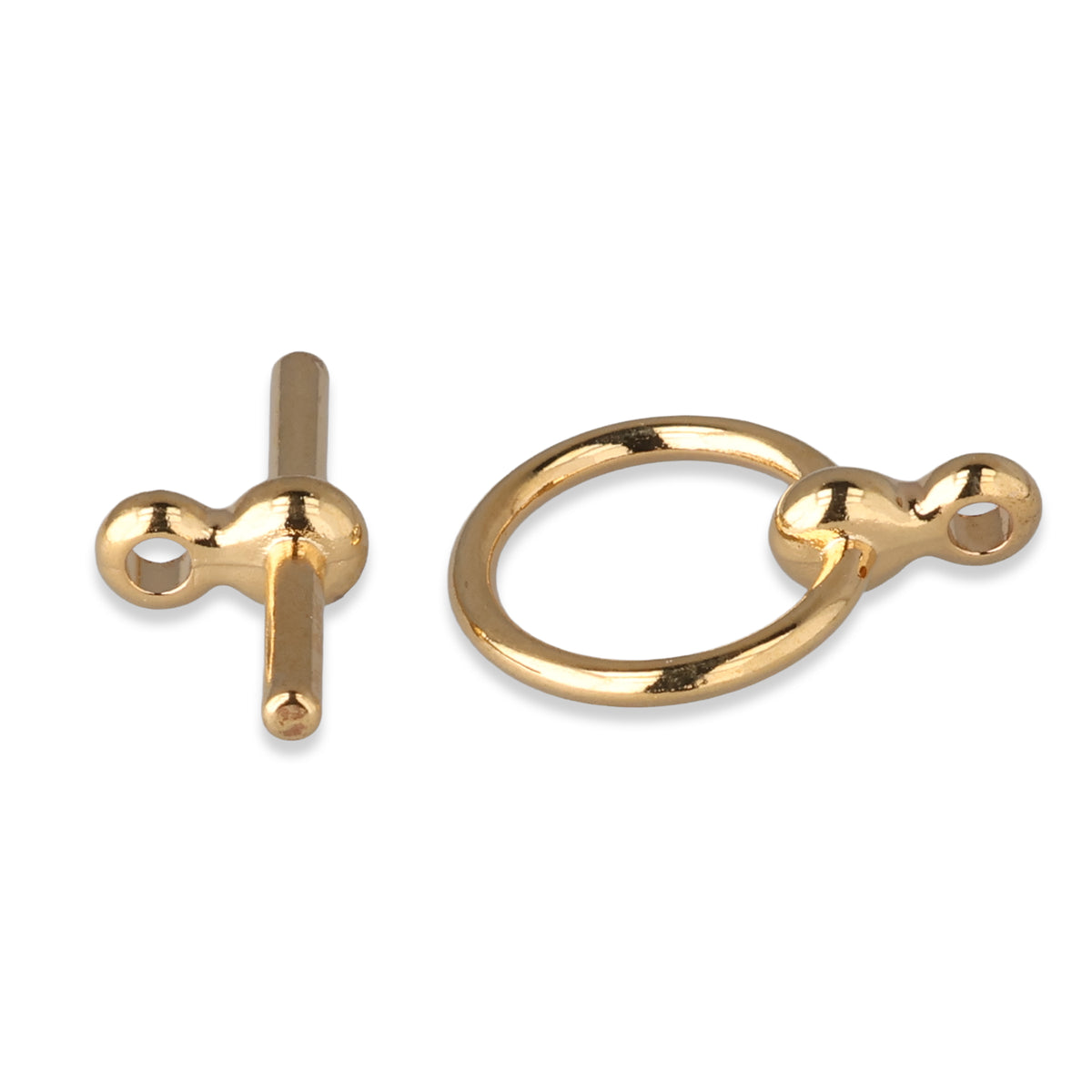 T-Bar-Verschluss rund • ∅ 12 mm • vergoldet • 2 Stk.