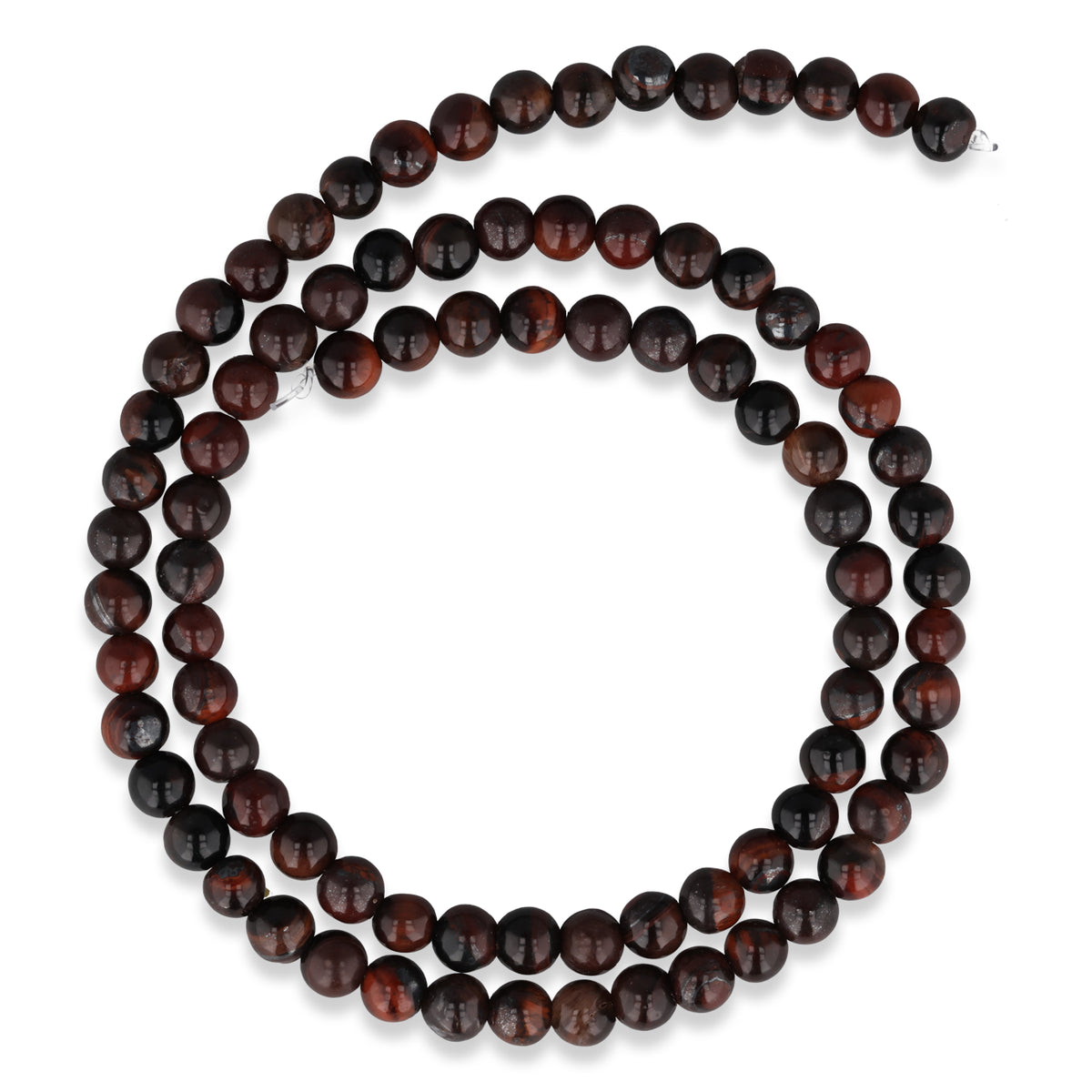 Rotes Tigerauge Perlen · rund · 4 mm