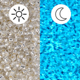 Perline Rocailles Toho 11/0 • Glow in the Dark • Silver-Lined Crystal/Glow Blue