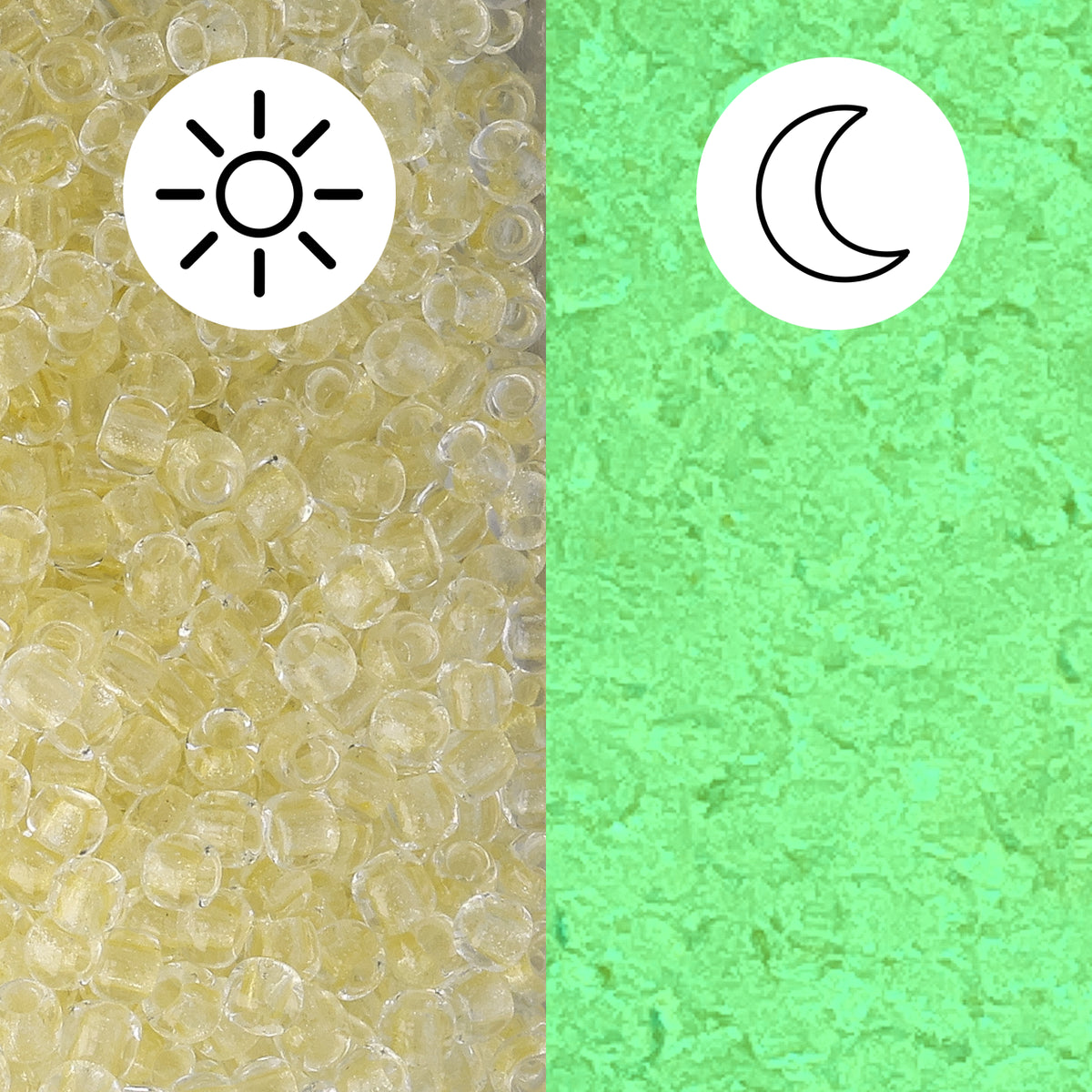 Perline Rocailles Toho 11/0 • Glow in the Dark • Yellow/Bright Green