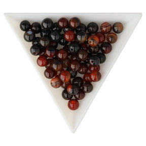Achat Perlen mehrfarbig – Rot/Schwarz · rund · 6 mm - PerlineBeads SA