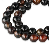 Achat Perlen mehrfarbig – Rot/Schwarz · rund · 8 mm - PerlineBeads SA