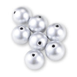Acryl - Perle rund 12 mm – Mat Silber - PerlineBeads SA