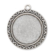 Anhänger für Cabochon, Farbe Antiksilber - PerlineBeads SA