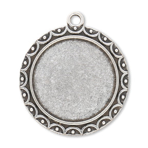 Anhänger für Cabochon, Farbe Antiksilber - PerlineBeads SA