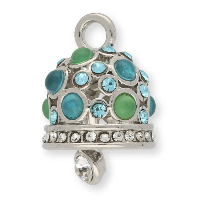 Anhänger “Glocke" - Farbe Silber/Blau/Grün - PerlineBeads SA