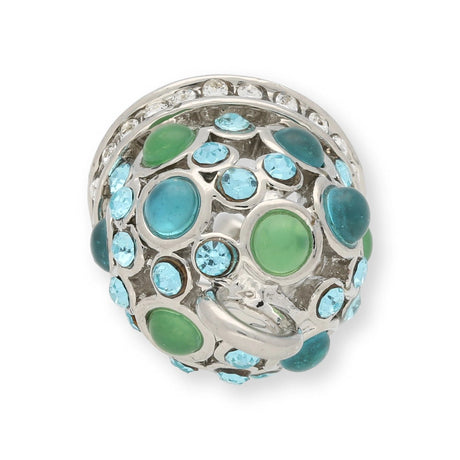 Anhänger “Glocke" - Farbe Silber/Blau/Grün - PerlineBeads SA