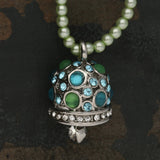 Anhänger “Glocke" - Farbe Silber/Blau/Grün - PerlineBeads SA