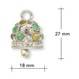 Anhänger “Glocke" - Farbe Silber/Gelb/Grün - PerlineBeads SA