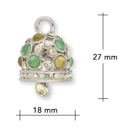 Anhänger “Glocke" - Farbe Silber/Gelb/Grün - PerlineBeads SA