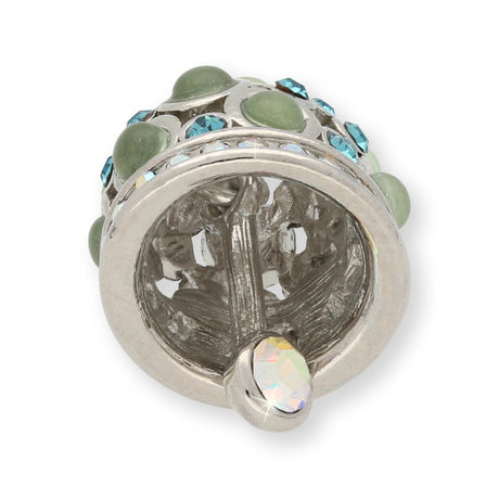 Anhänger “Glocke" - Farbe Silber/Grün/Türkis - PerlineBeads SA