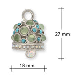 Anhänger “Glocke" - Farbe Silber/Grün/Türkis - PerlineBeads SA