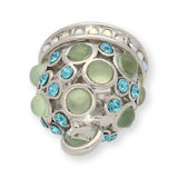 Anhänger “Glocke" - Farbe Silber/Grün/Türkis - PerlineBeads SA