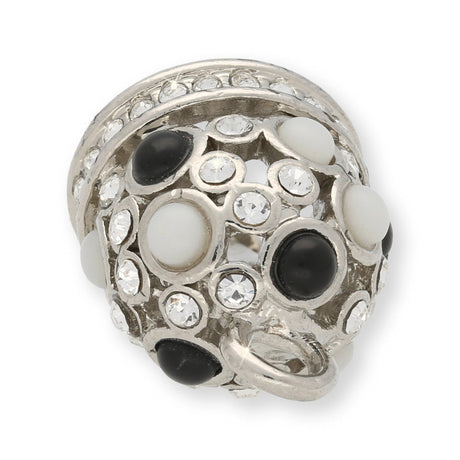 Anhänger “Glocke" - Farbe Silber/Schwarz/Weiss - PerlineBeads SA
