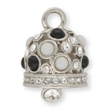 Anhänger “Glocke" - Farbe Silber/Schwarz/Weiss - PerlineBeads SA