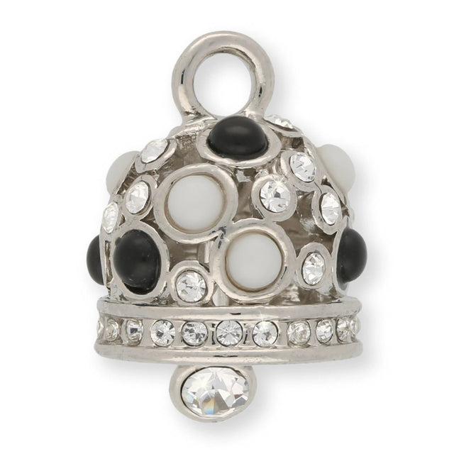 Anhänger “Glocke" - Farbe Silber/Schwarz/Weiss - PerlineBeads SA