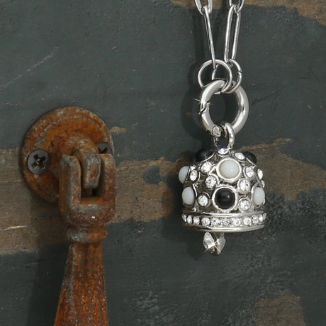 Anhänger “Glocke" - Farbe Silber/Schwarz/Weiss - PerlineBeads SA