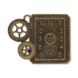 Anhänger Steampunk «Uhr und Zahnräder» - Bronze antik - PerlineBeads SA