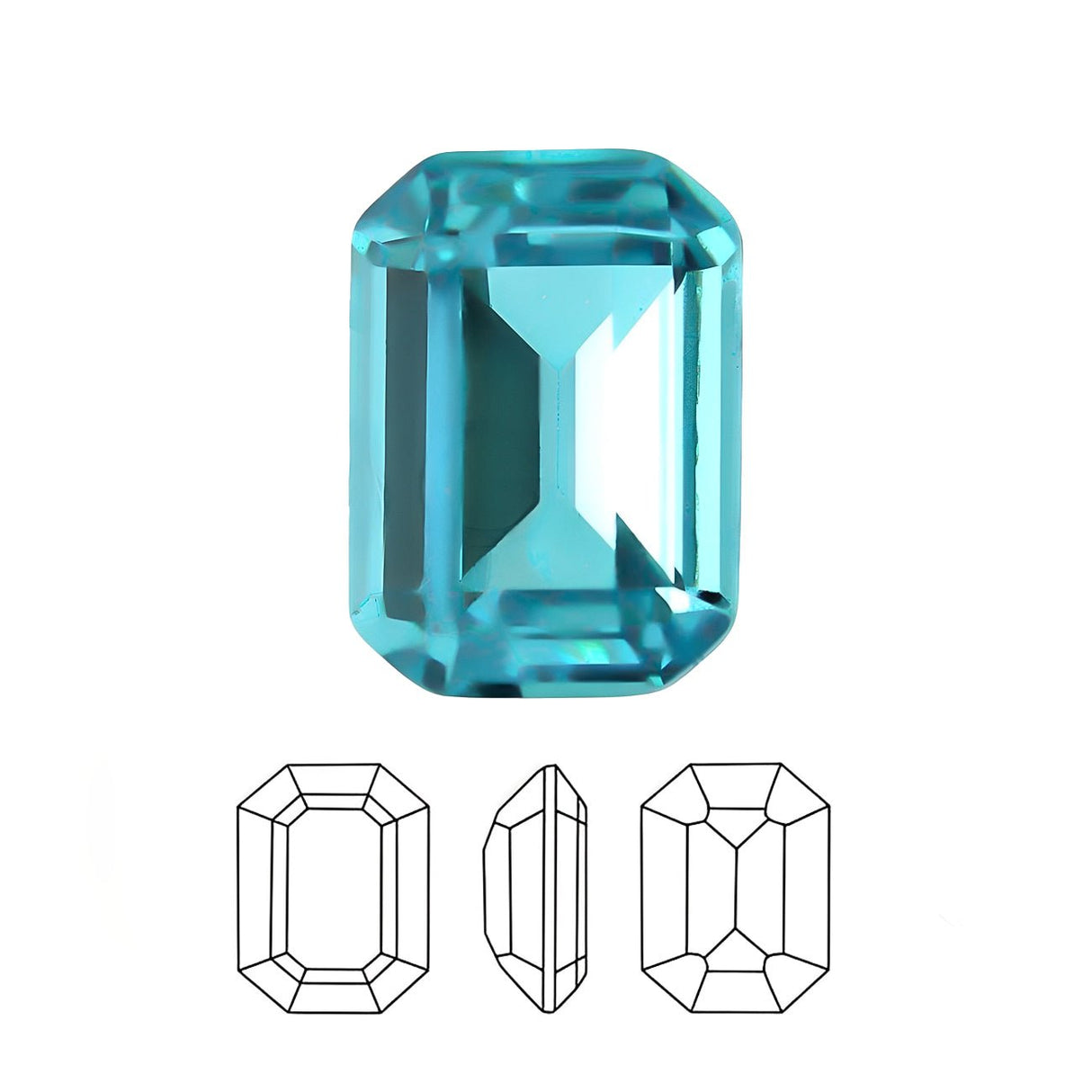 AURORA A4610 Step Cut Octagon 13x18 mm - Aquamarine - PerlineBeads SA