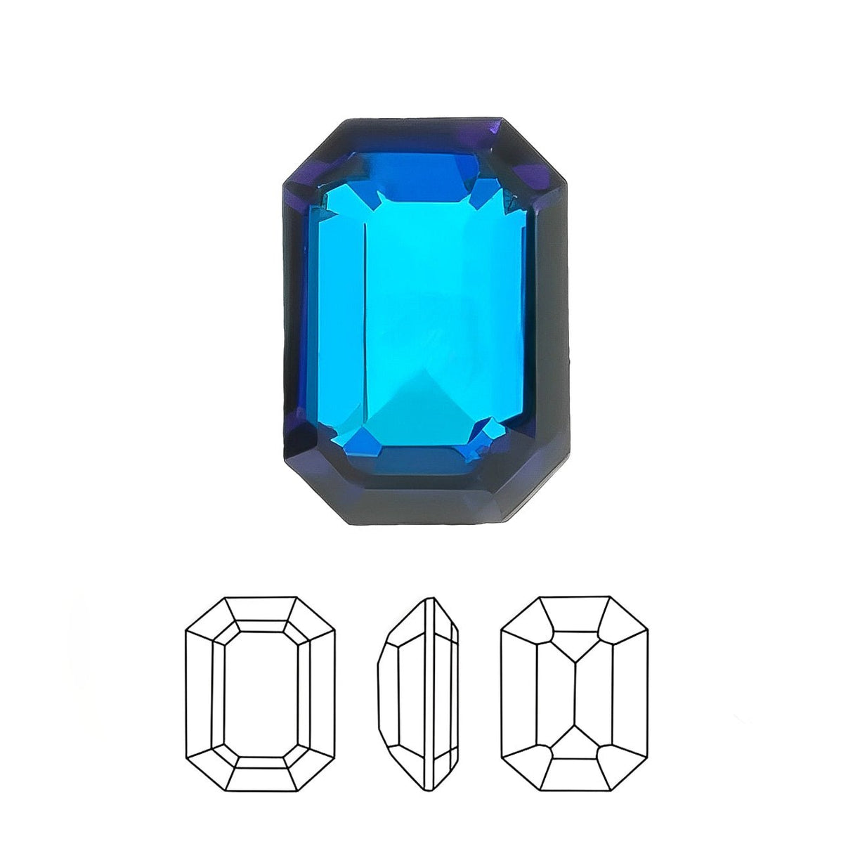 AURORA A4610 Step Cut Octagon 14x10 mm - Bermuda Blue - PerlineBeads SA