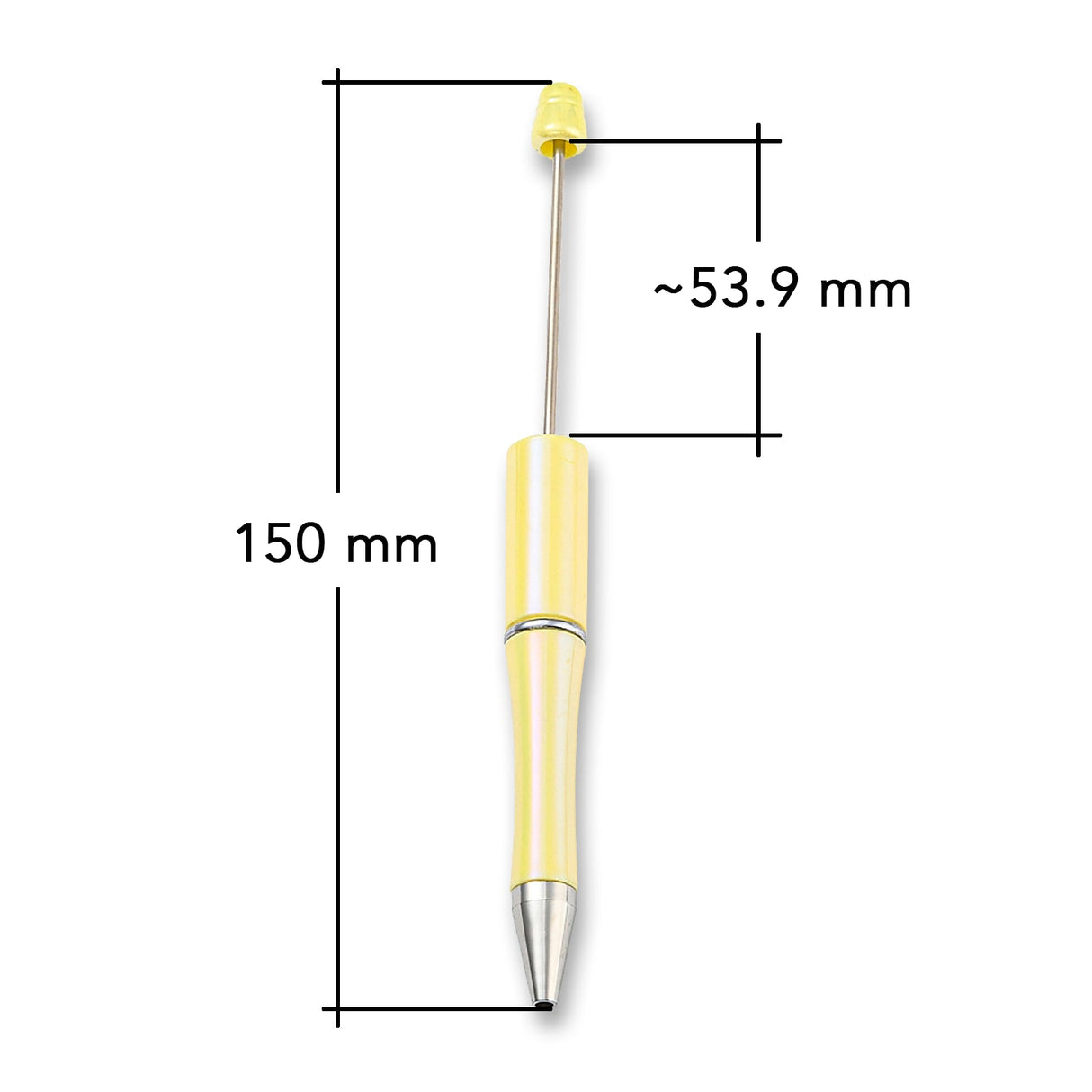 Bastel-Kugelschreiber befüllbar • UV-Beschichtung • Champagner Gelb • 150mm - PerlineBeads SA