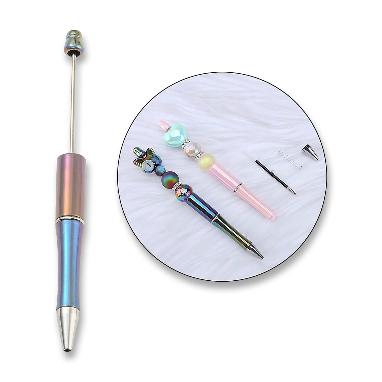 Bastel-Kugelschreiber befüllbar • UV-Beschichtung • Cornflower Blue • 150mm - PerlineBeads SA