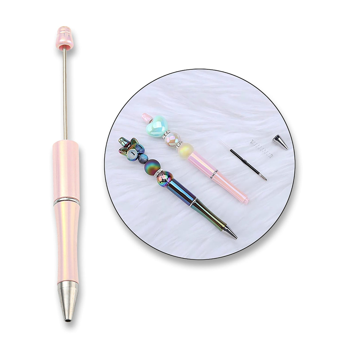 Bastel-Kugelschreiber befüllbar • UV-Beschichtung • Pink • 150mm - PerlineBeads SA