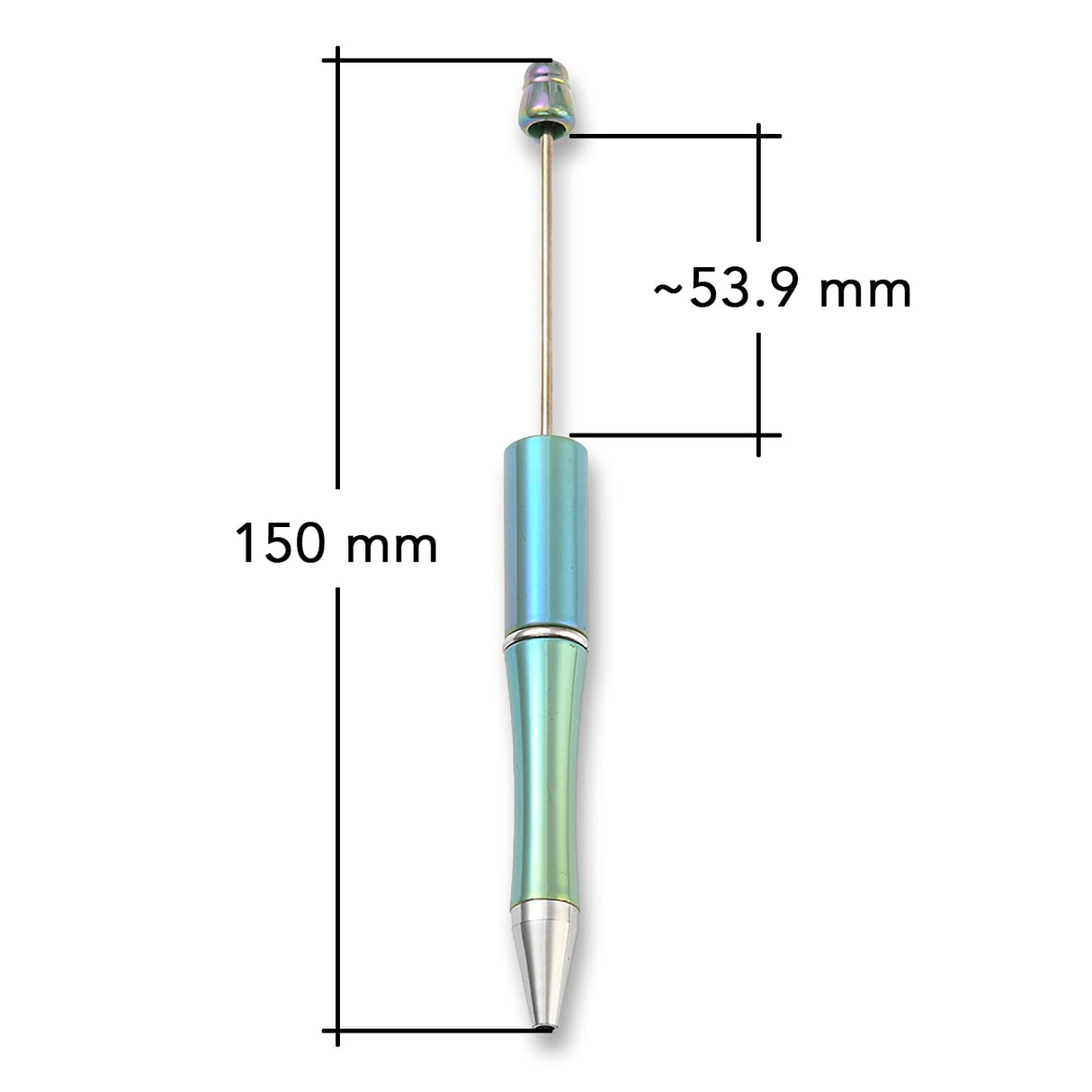 Bastel-Kugelschreiber befüllbar • UV-Beschichtung • Seegrün • 150mm - PerlineBeads SA