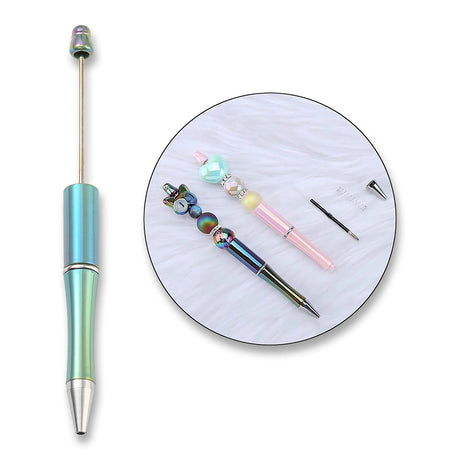 Bastel-Kugelschreiber befüllbar • UV-Beschichtung • Seegrün • 150mm - PerlineBeads SA