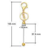 Bastel-Schlüsselanhänger Stab • befüllbar • Farbe Gold • 15.5cm - PerlineBeads SA