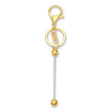Bastel-Schlüsselanhänger Stab • befüllbar • Farbe Gold • 15.5cm - PerlineBeads SA