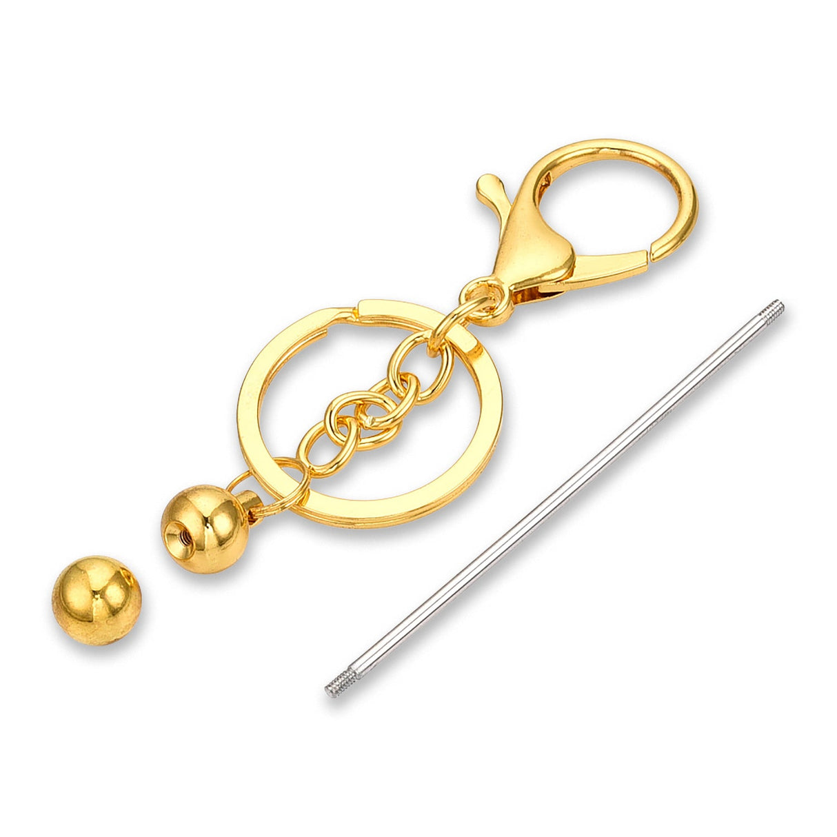 Bastel-Schlüsselanhänger Stab • befüllbar • Farbe Gold • 15.5cm - PerlineBeads SA