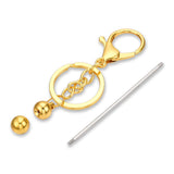 Bastel-Schlüsselanhänger Stab • befüllbar • Farbe Gold • 15.5cm - PerlineBeads SA