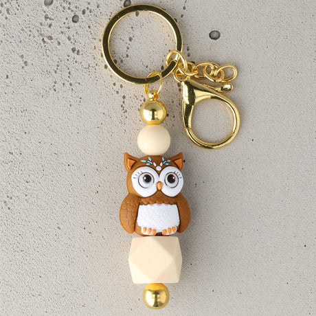 Bastel-Schlüsselanhänger Stab • befüllbar • Farbe Gold • 15.5cm - PerlineBeads SA