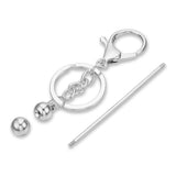Bastel-Schlüsselanhänger Stab • befüllbar • Farbe Platin • 15.5cm - PerlineBeads SA