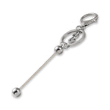 Bastel-Schlüsselanhänger Stab • befüllbar • Farbe Platin • 15.5cm - PerlineBeads SA