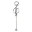 Bastel-Schlüsselanhänger Stab • befüllbar • Farbe Platin • 15.5cm - PerlineBeads SA