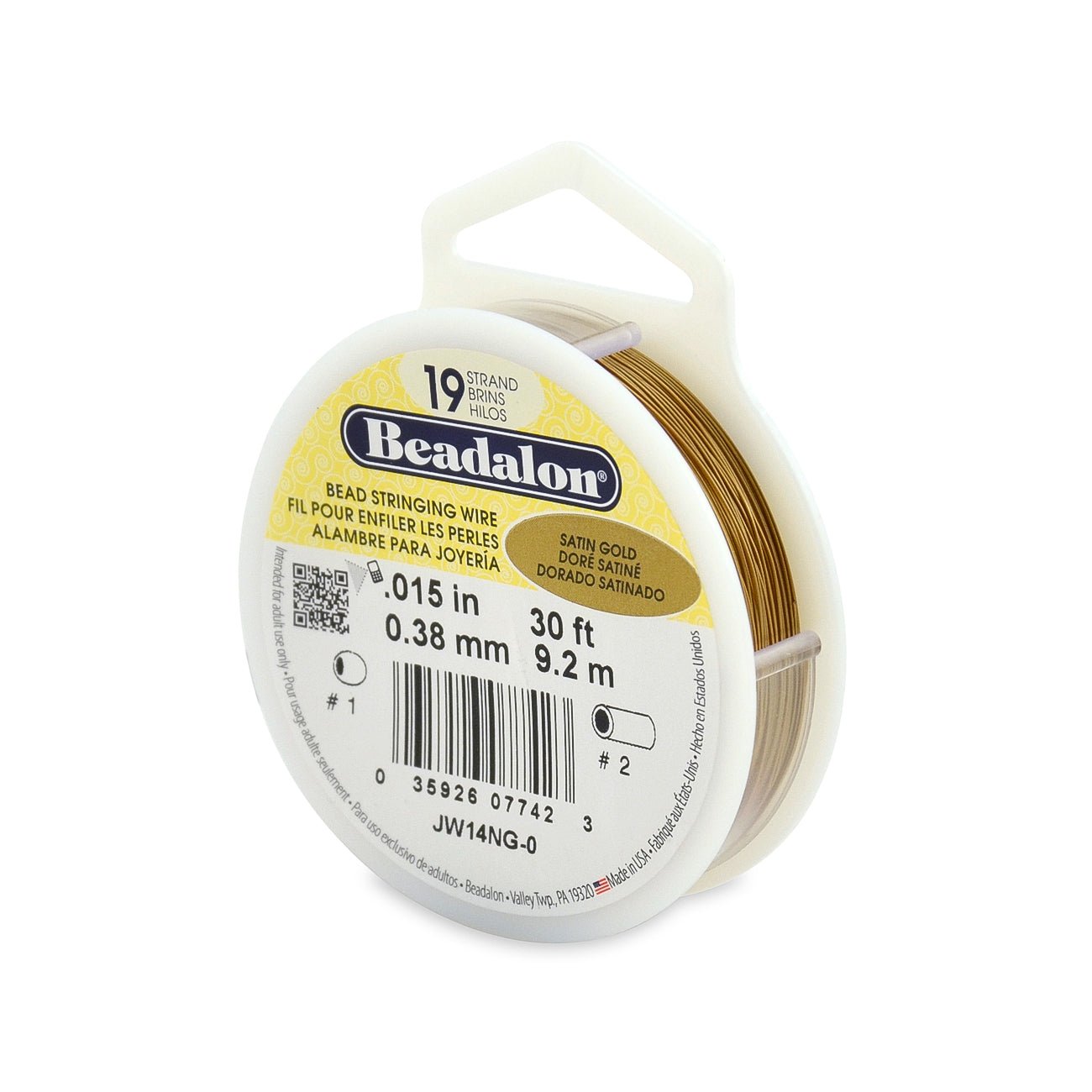 Beadalon Fil De Cordage 19 Brins.015"X15 Pieds-Brillant