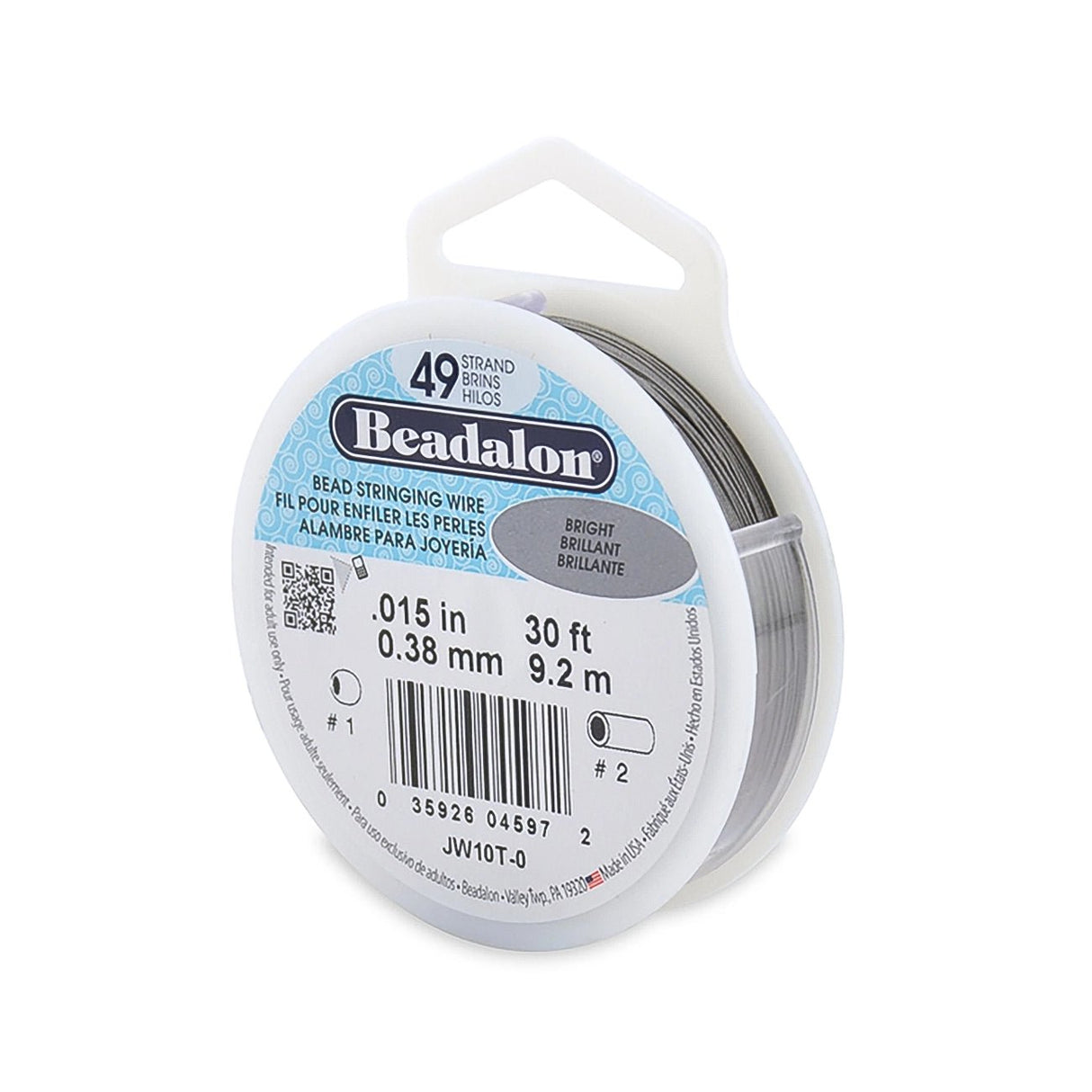 Beadalon Schmuckdraht 49 Fäden (0.46 mm) - Bright - Spule 9.2 m - PerlineBeads SA