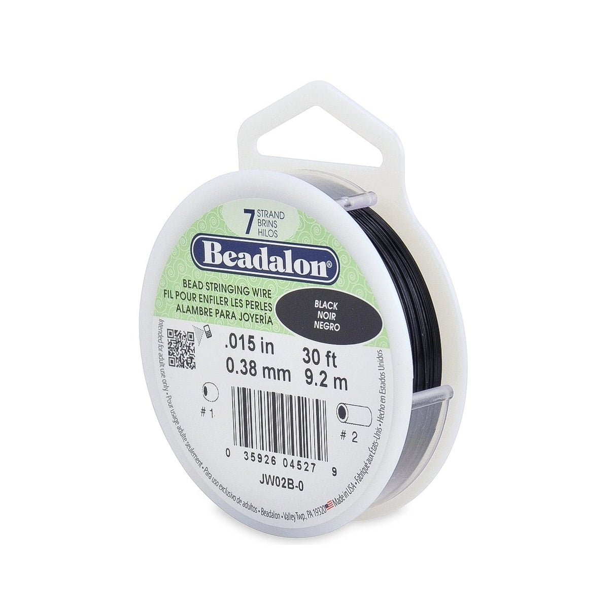 Beadalon Schmuckdraht 7 Fäden (0.38 mm) - Black - PerlineBeads SA