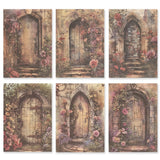 Bedrucktes Scrapbooking Papier | „Secret Garden Doors“ | 30 - teiliges Set - PerlineBeads SA