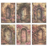 Bedrucktes Scrapbooking Papier | „Secret Garden Doors“ | 30 - teiliges Set - PerlineBeads SA