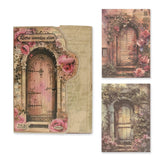 Bedrucktes Scrapbooking Papier | „Secret Garden Doors“ | 30 - teiliges Set - PerlineBeads SA