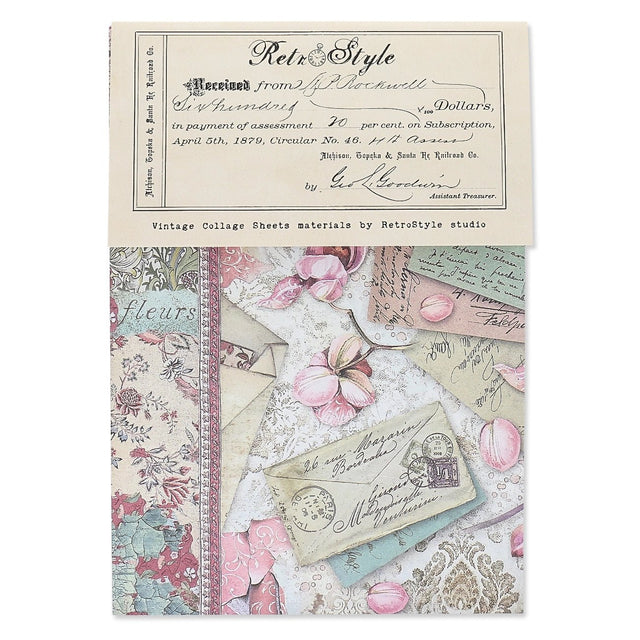Bedrucktes Scrapbooking Papier | „Vintage Romance“ | 8 - teiliges Set - PerlineBeads SA