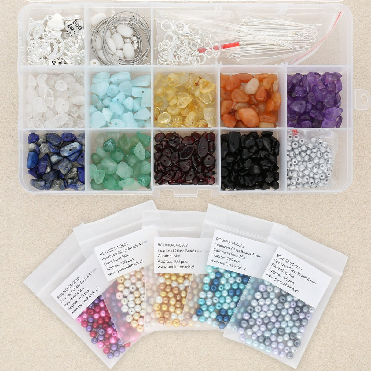 Black Friday Deal Nr. 2 - DIY - Bastelbox: Glas - u. Maschenmarkierer - PerlineBeads SA