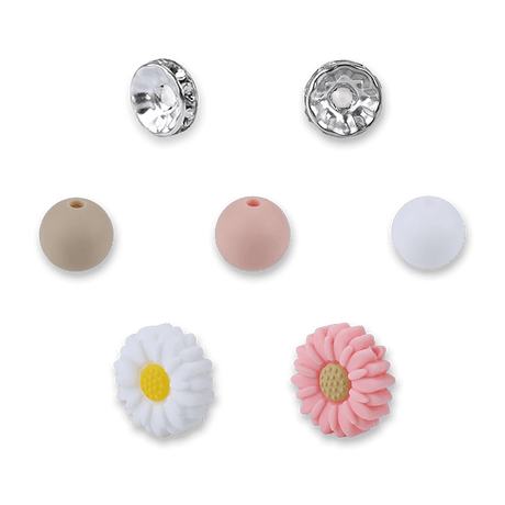 Blütenzauber Perlenset – Gänseblümchen, Rosé-Edition, 79-teilig - PerlineBeads SA