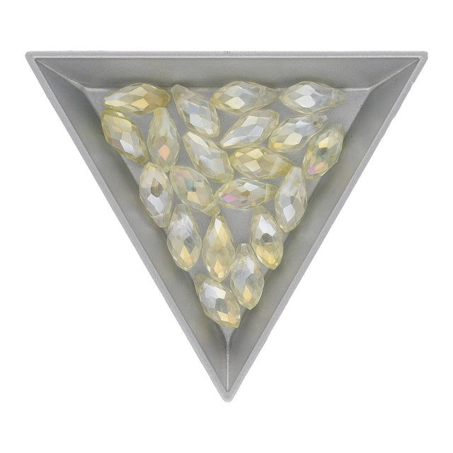 Briolettes Glasperlen mit seitlichem Loch 12x6 mm - Light Yellow AB - PerlineBeads SA