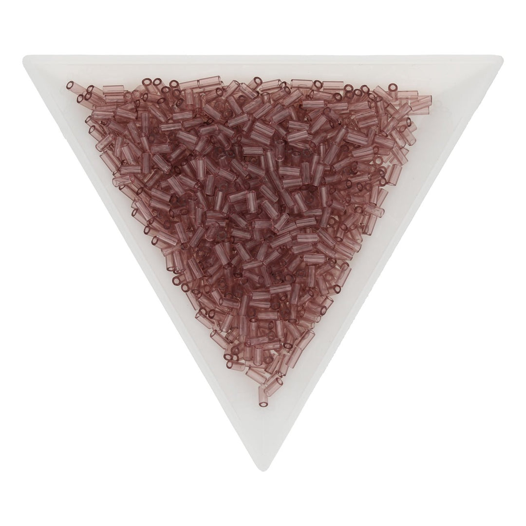 Bugle 3 mm – Transparent Matte Light Amethyst AB - PerlineBeads