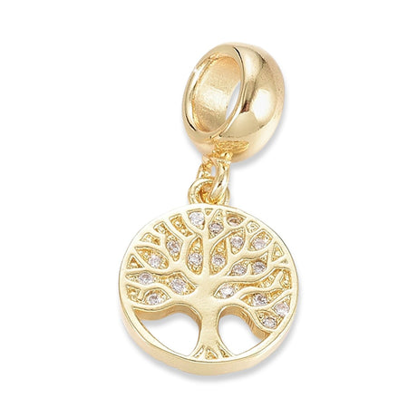 Charm-Anhänger Baum des Lebens mit Zirkonia, Farbe Gold - PerlineBeads SA
