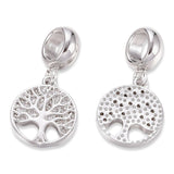 Charm-Anhänger Baum des Lebens mit Zirkonia, Farbe Platin - PerlineBeads SA